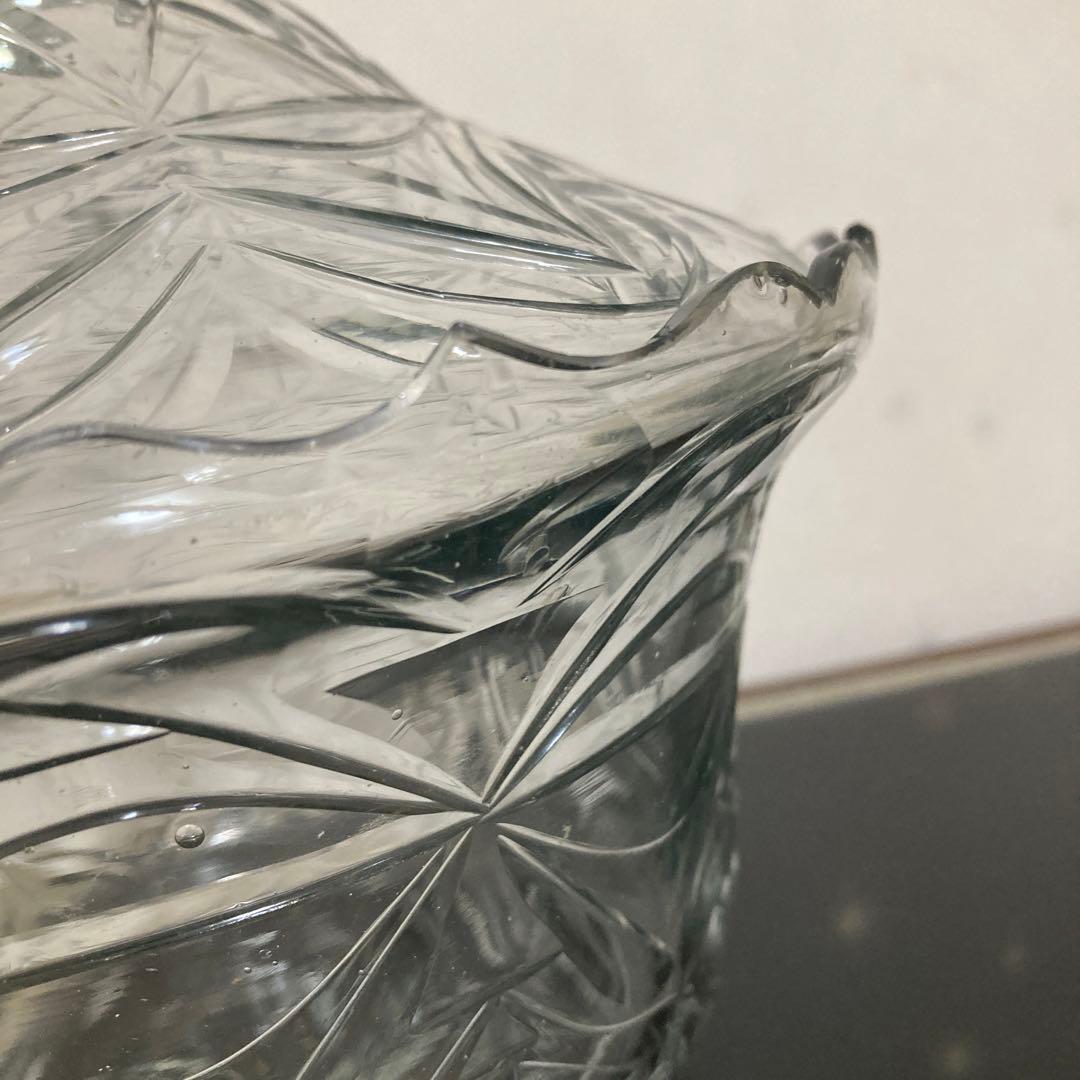 オランダ切子 ボンボン入れ 蓋物 ギヤマン アンティーク 菓子器