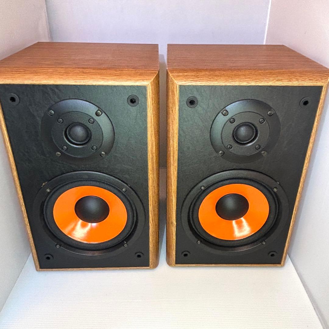 DENON スピーカー　２台セット　デノン　ウーファーオレンジ　動作確認済み