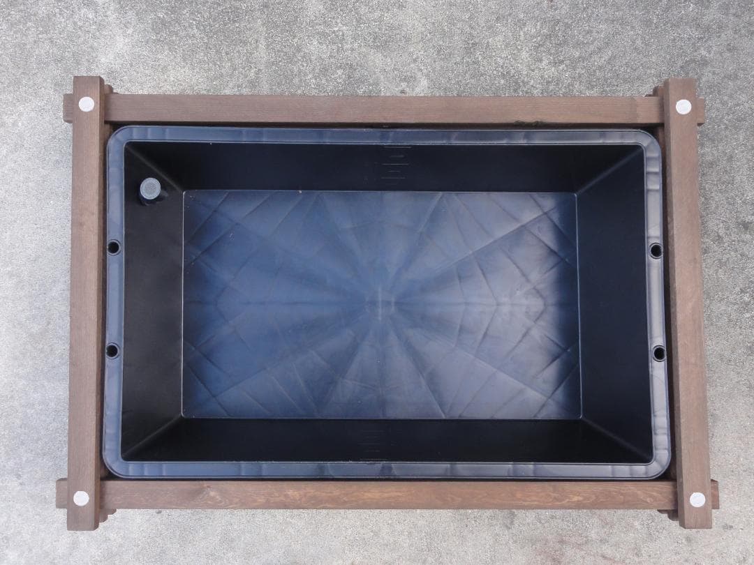 ビオトープ 60Ｌ　トロ舟＆木枠セット（フラット防鳥網付き）メダカ・金魚用