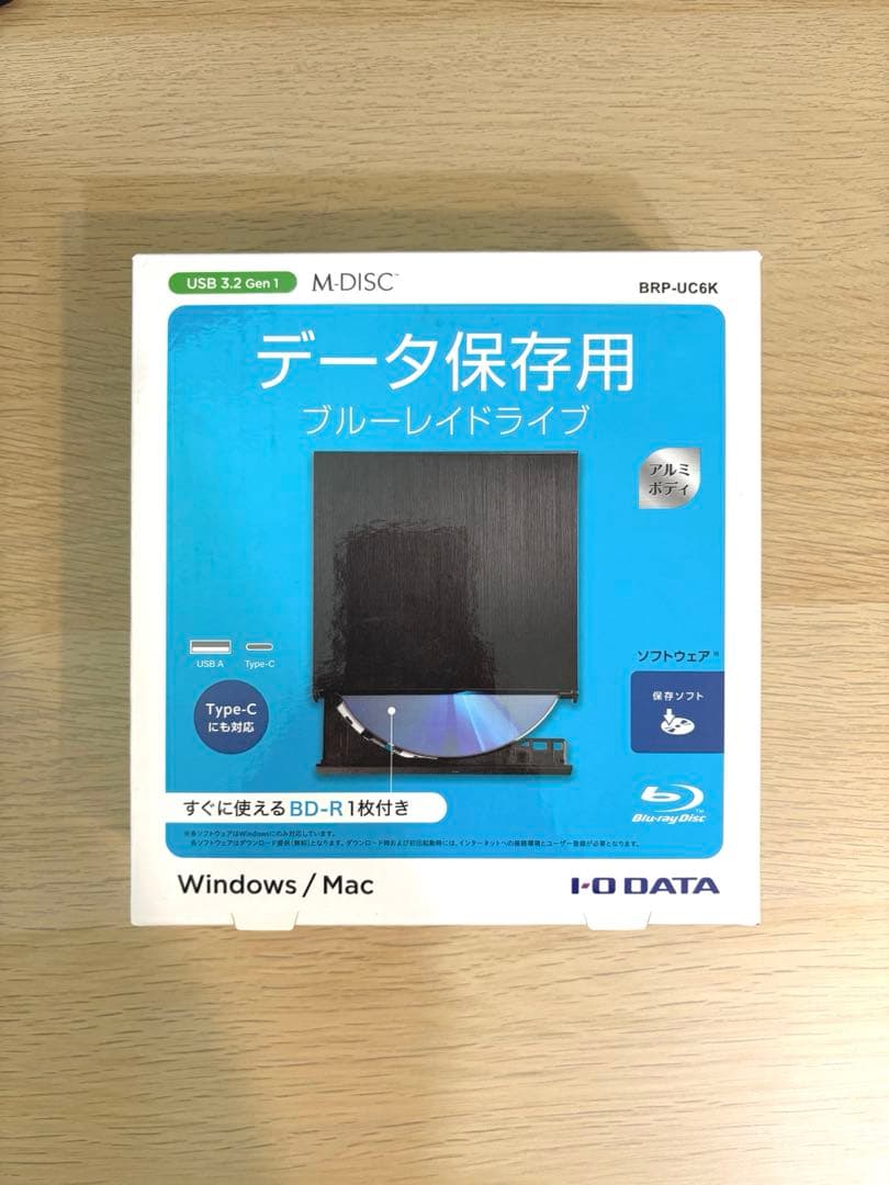 アイ・オー・データ 外付ポータブルブルーレイドライブ BRP-UC6K ブラック