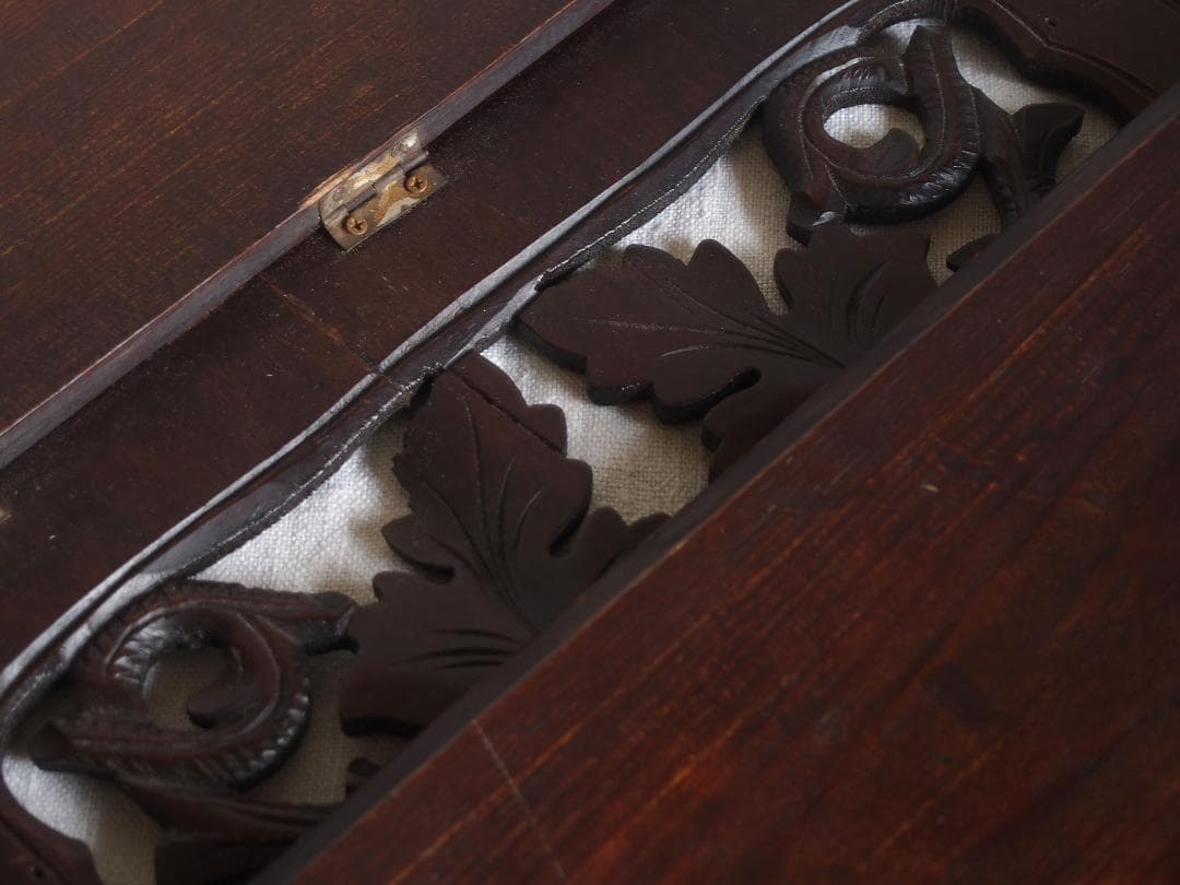 葡萄の葉 木彫刻 折り畳 コンソール 飾り棚 ウォールシェルフ 装飾/K353