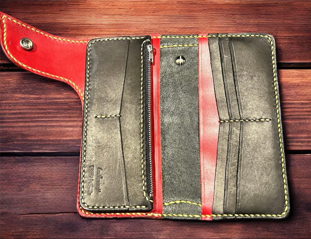 最高級 ブラックパイソン本革 長財布 栃木レザー Gravy Leather