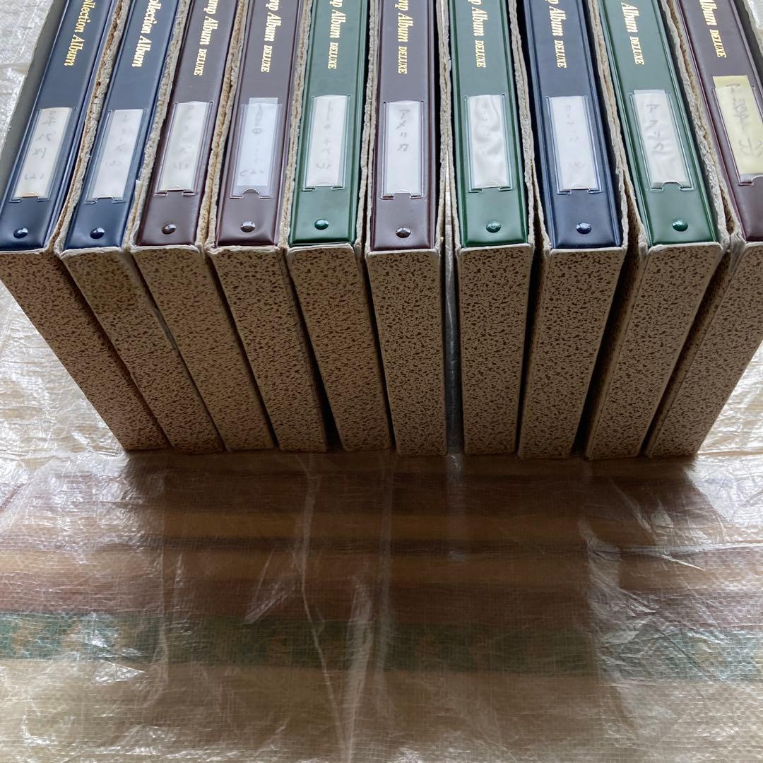 日本5冊済外国切手アルバム5冊未済混合計１ 0冊６段前後４ 0〜５ 0 P重品有