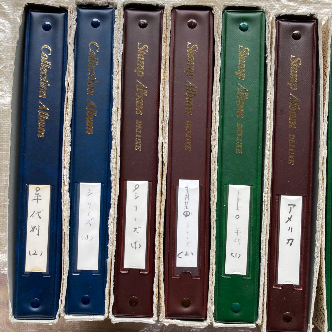 日本5冊済外国切手アルバム5冊未済混合計１ 0冊６段前後４ 0〜５ 0 P重品有