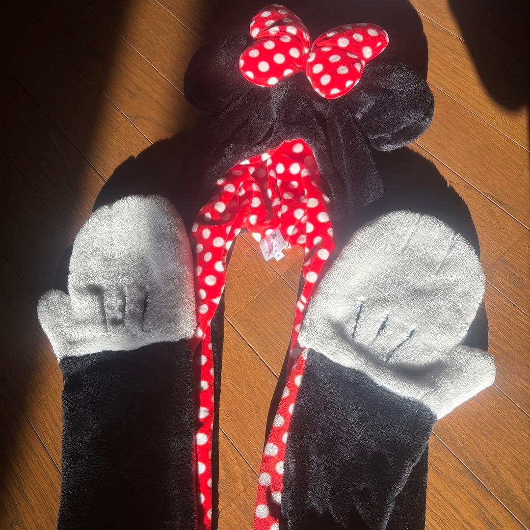 ミニーマウス 手袋一体型フリース