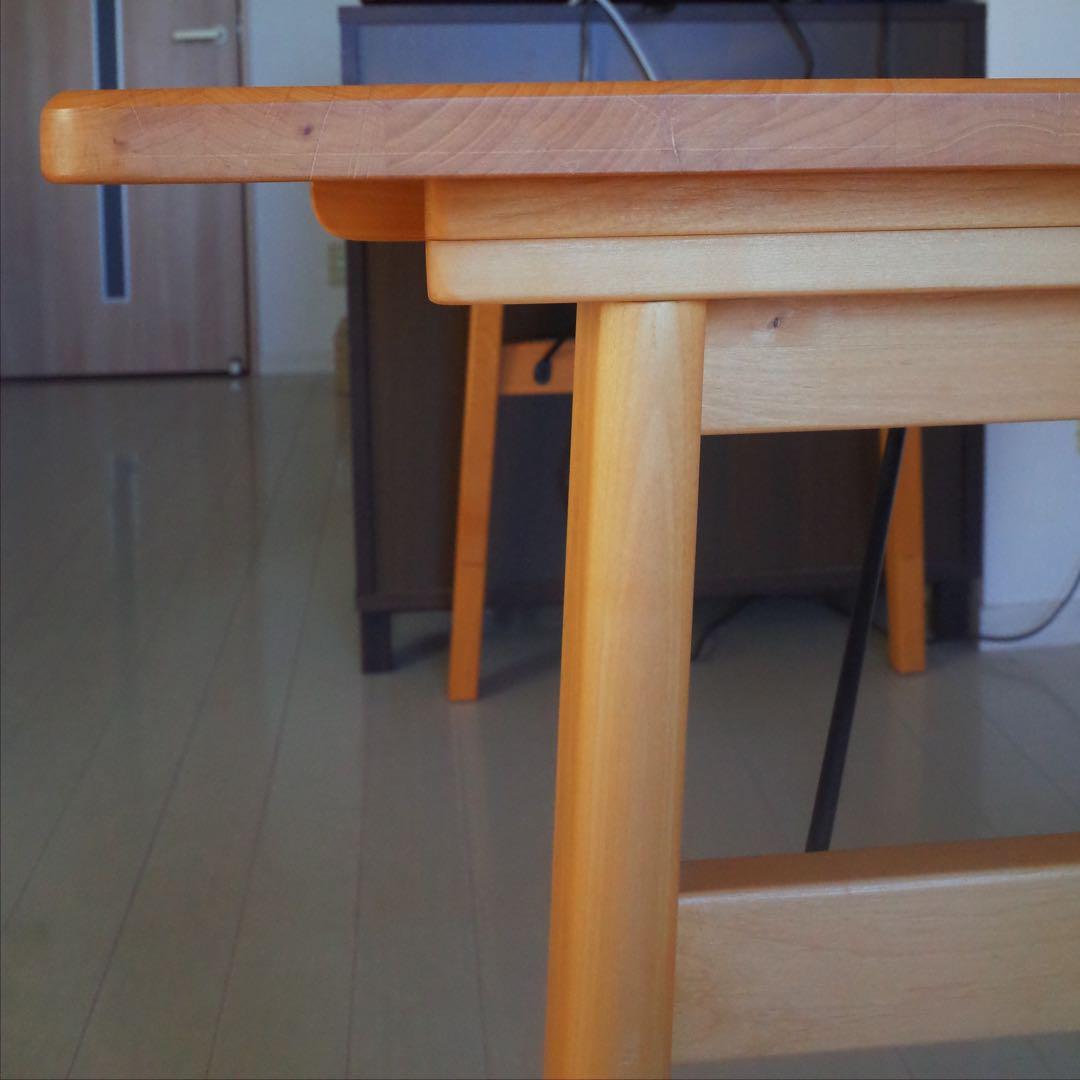 無垢天然木/北欧モダン/ダイニングテーブル130cm/ナチュラル/ヴィンテージ