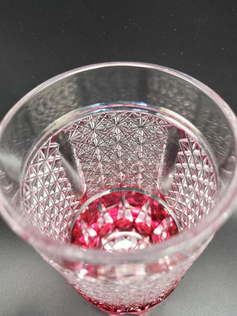 希少品☆江戸切子 木村泰典 タンブラーグラス 金赤（切子 江戸切子 薩摩切子）