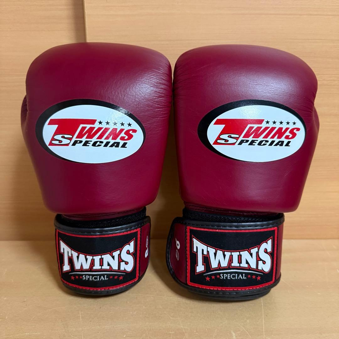 【美品】TWINS ツインズ ボクシング グローブ 8oz 本革 ワインレッド