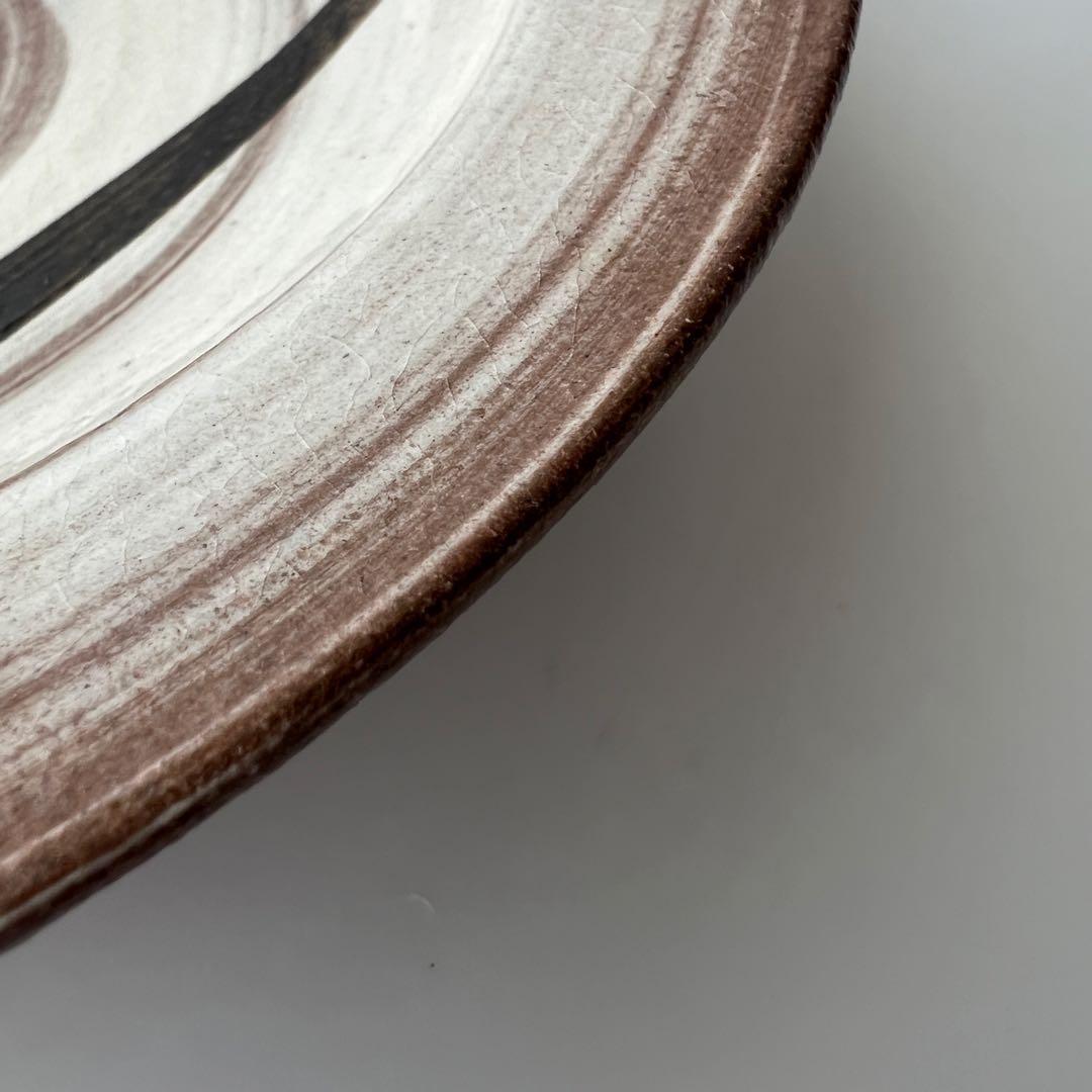 唐津焼　中里太郎右衛門窯　絵唐津額皿　「沢瀉、鷺」