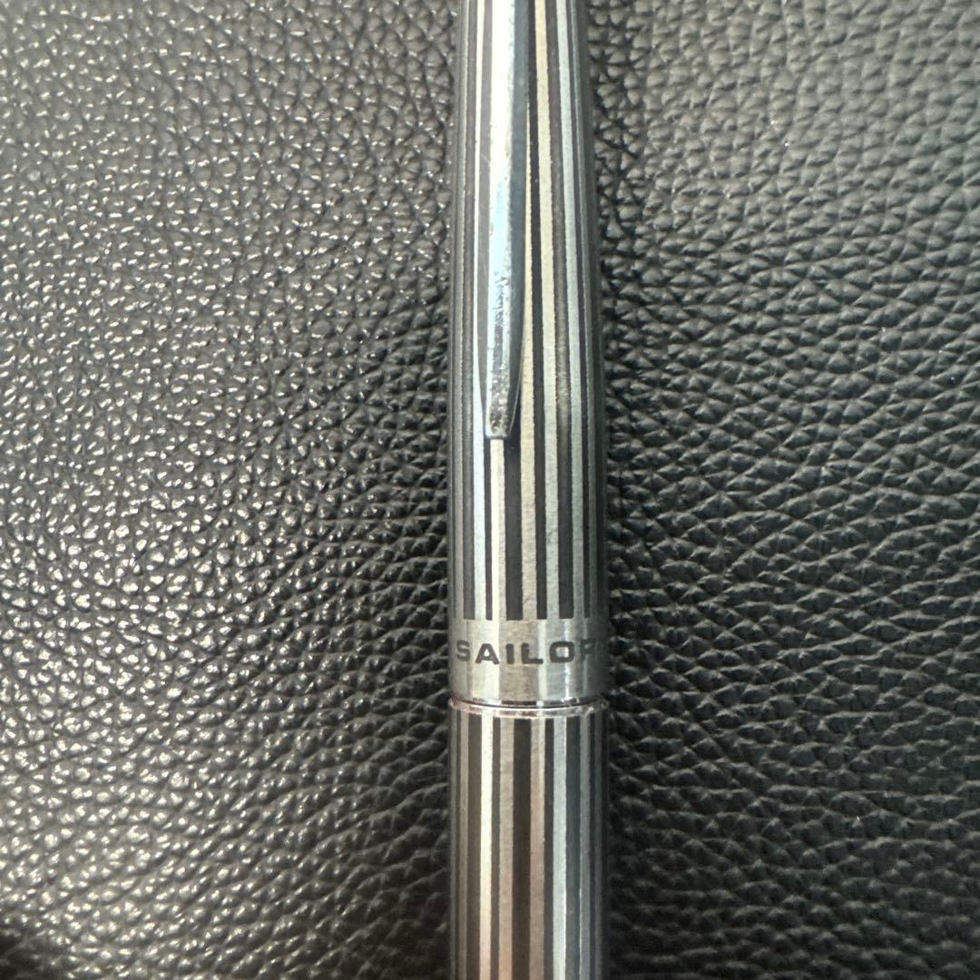 SAILOR シルバー万年筆 ストライプデザイン18KWG 現状品