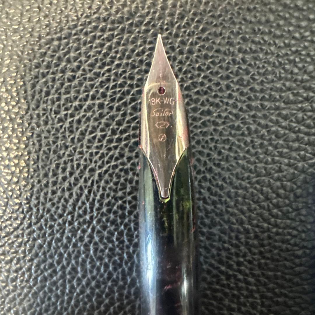 SAILOR シルバー万年筆 ストライプデザイン18KWG 現状品