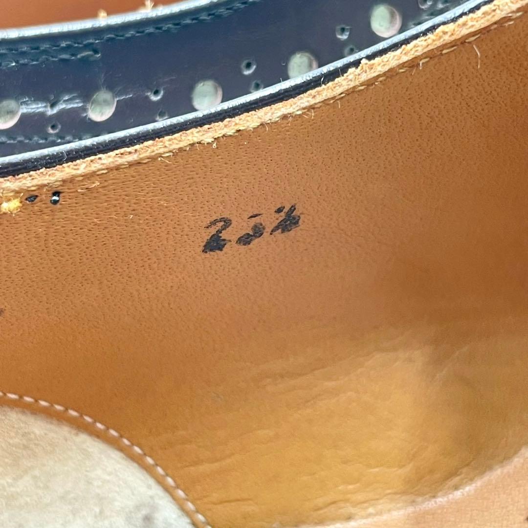 メンズビギ ドレスシューズ ウイングチップ 25.5 茶白 外羽根 Y1382