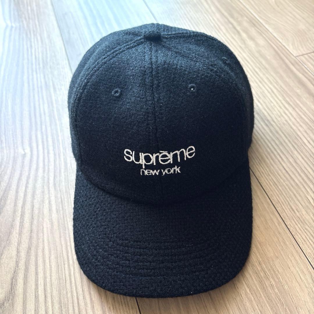 新品正規Supreme × HarrisTweed6-Panel黒キャップ即発送