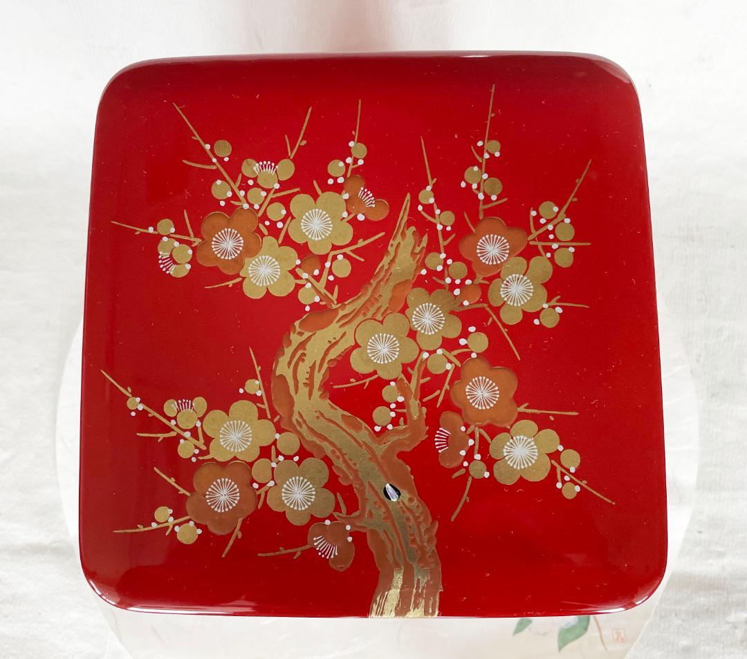 重箱 おせち 朱塗松竹梅蒔絵螺鈿入内黒 6.5寸 19.5cm 正月 弁当箱