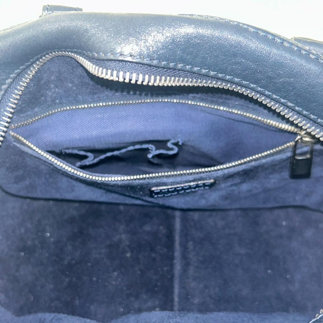 ●HIROFU ヒロフ ハンドバック ラウンド サークル ネイビー