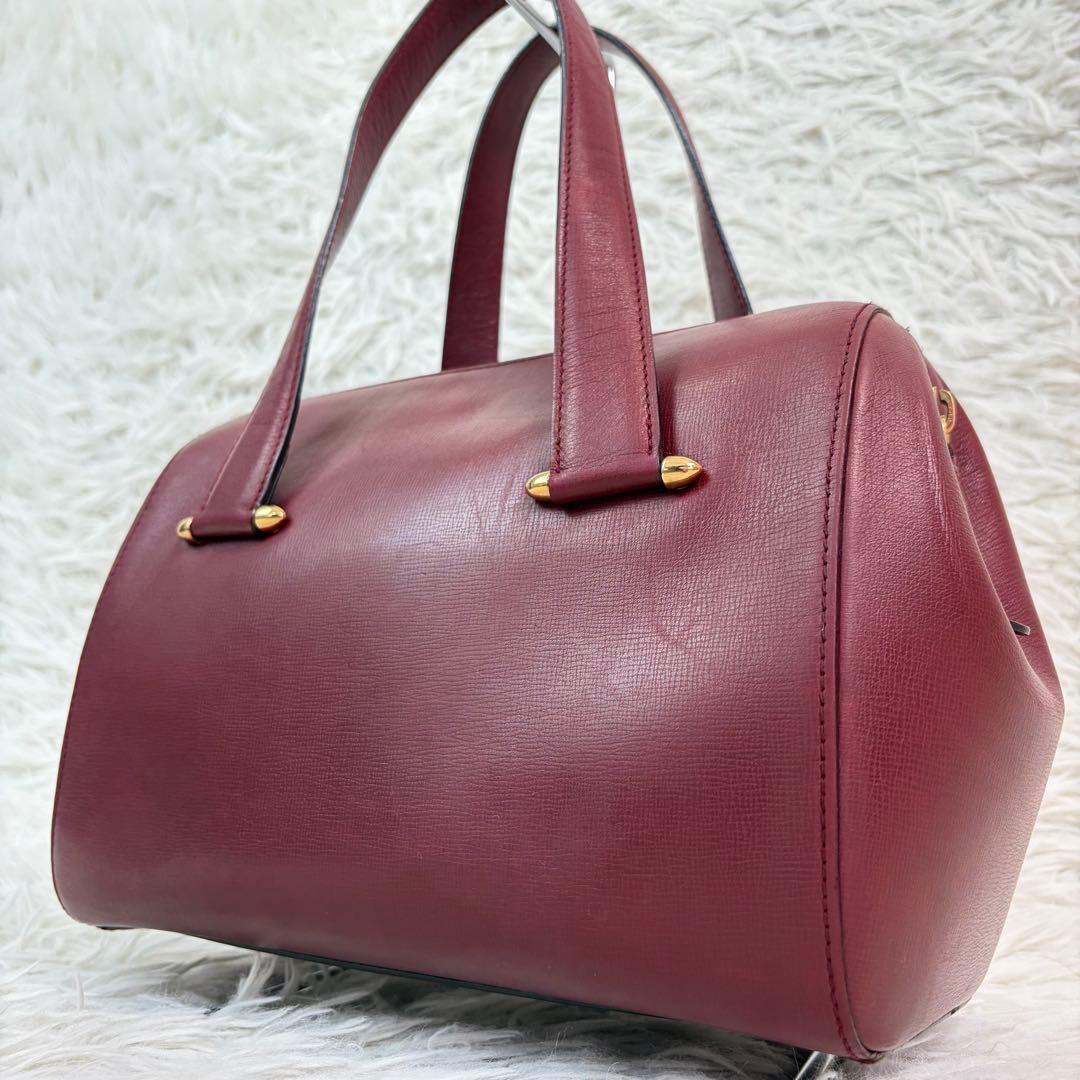 美品✨️Cartier カルティエ　ミニボストン マストライン レザー　ボルドー