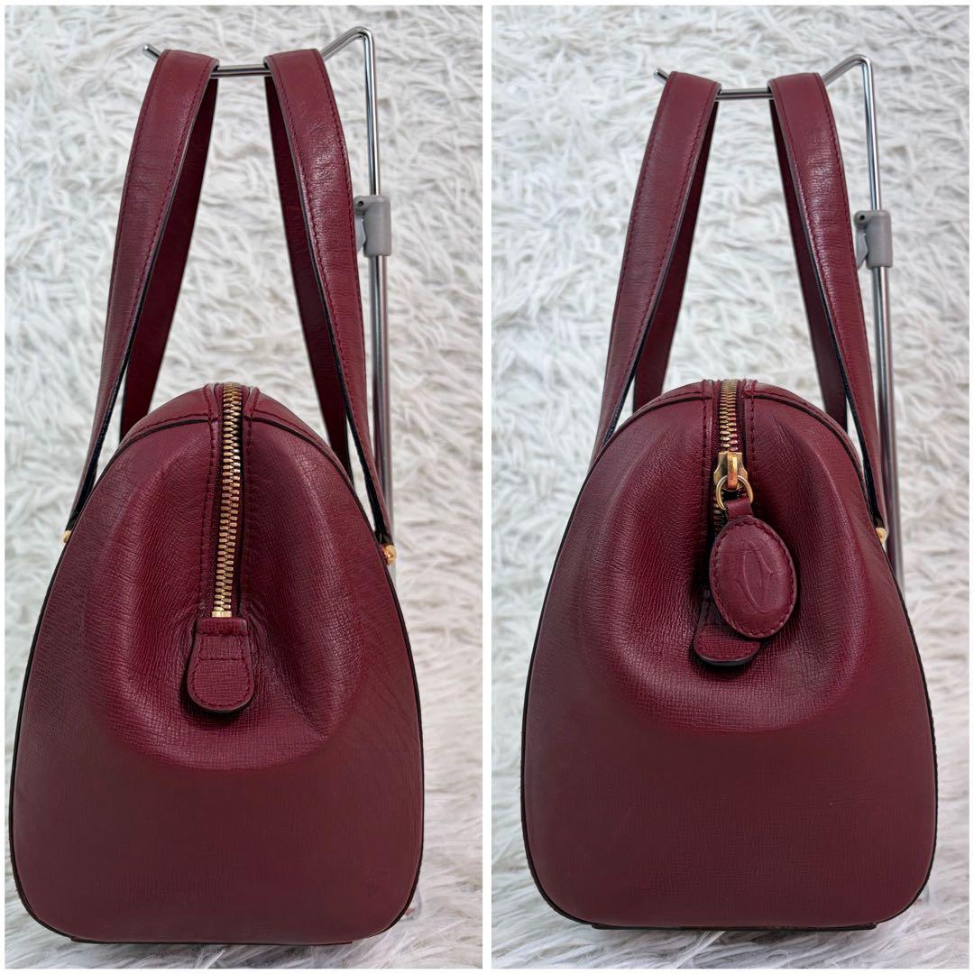 美品✨️Cartier カルティエ　ミニボストン マストライン レザー　ボルドー