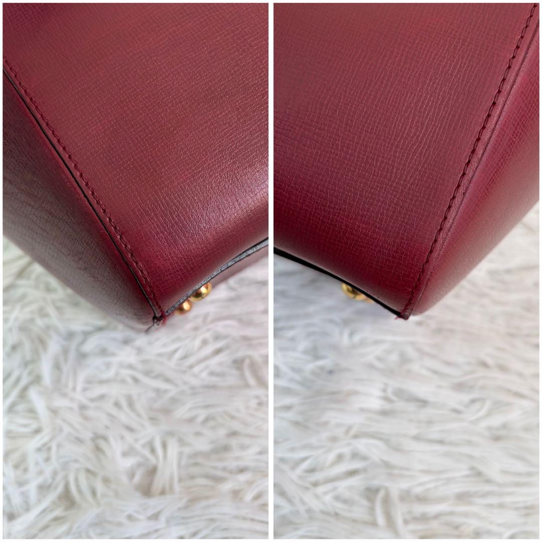 美品✨️Cartier カルティエ　ミニボストン マストライン レザー　ボルドー