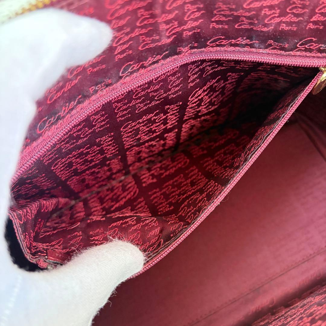 美品✨️Cartier カルティエ　ミニボストン マストライン レザー　ボルドー