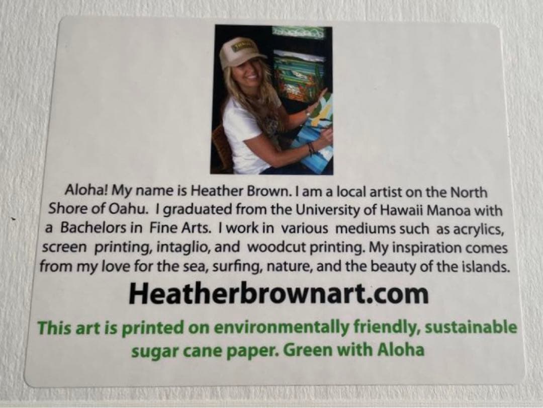 ヘザーブラウン　Heather Brown 絵画　ハワイ　額入