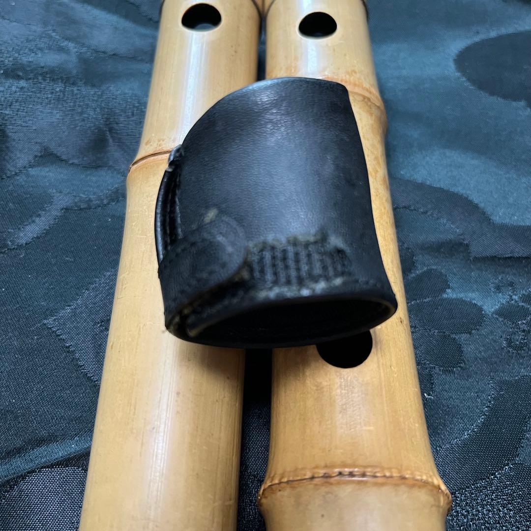 尺八 琴古流 竹治 2印 1尺6寸管 中継ぎ籐巻き銀三線 【音出し確認済み】