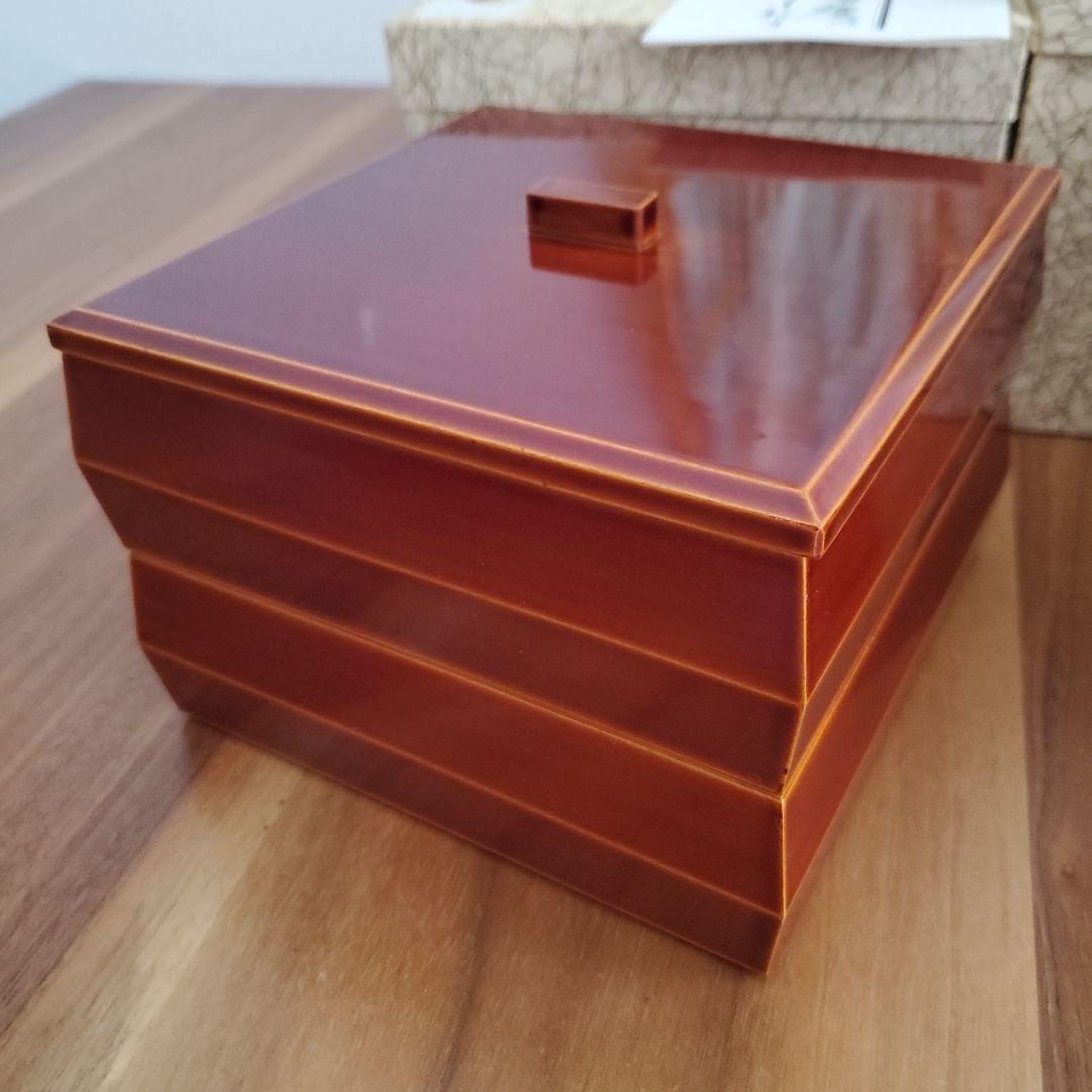 未使用★飛騨春慶塗 漆塗り 重箱と円形容器セット 箱付き