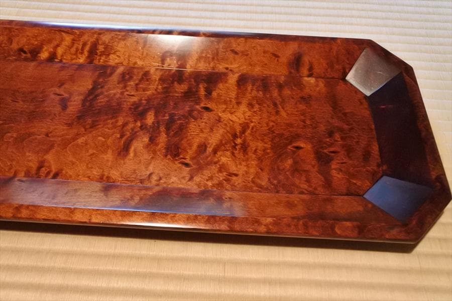 黒田乾吉作　木製塗盆　長形　黒田辰秋 長男