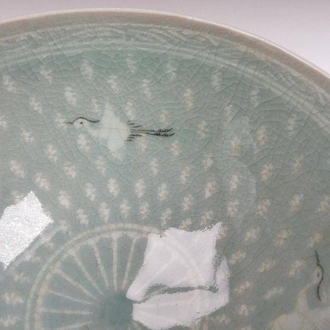 Ｔ９４５　茶碗　『高麗青磁』『又玄　李竒休 作』　共箱　抹茶碗　茶道具