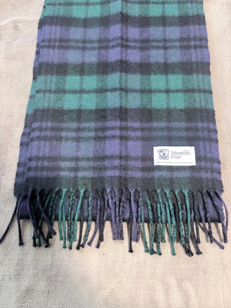 【新品】 ジョンストンズ マフラー BLACK WATCH 小判