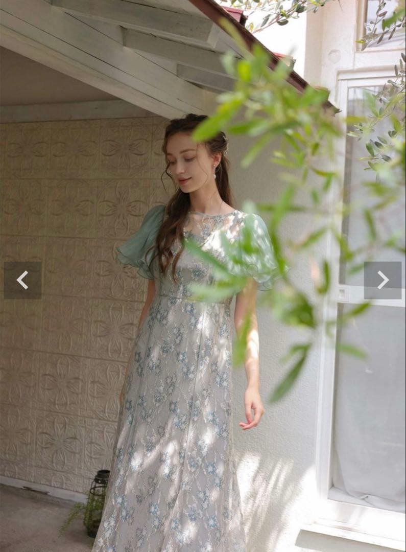 Dorry Doll ドリードール エアリースリーブドレス ロングドレス ブルー