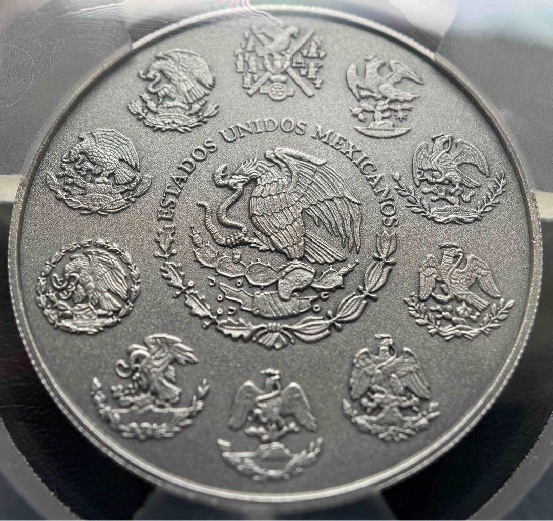 2018年 メキシコ リベルタード銀貨 2オンス アンティークSP70 PCGS