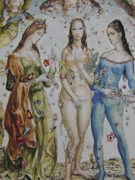 藤田嗣治、【花の洗礼】、希少な額限定装用画集より、新品額装付、状態良好