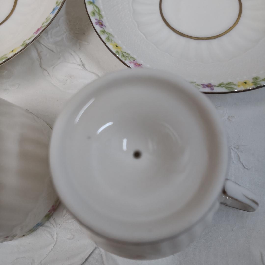 カップ&ソーサー　2客セット　エンゼル　天使　マイセン風　パステル