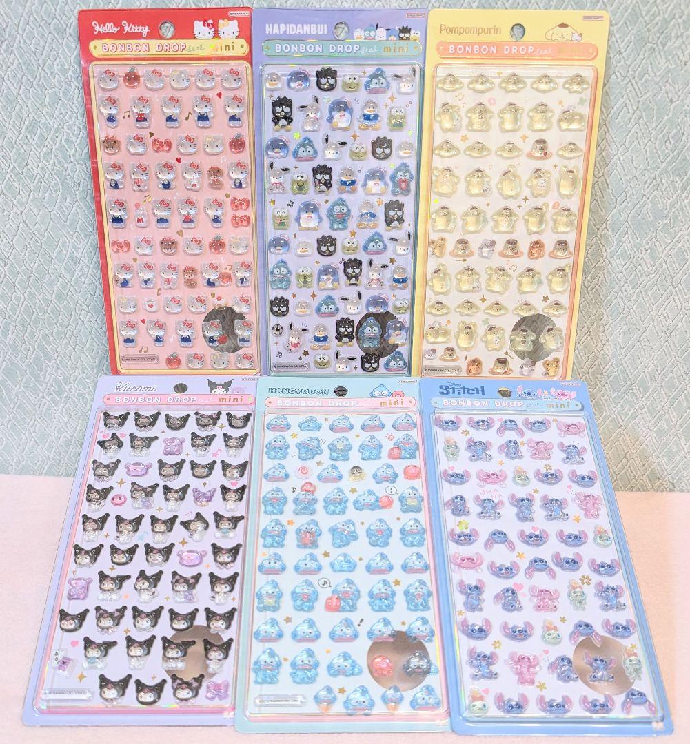 サンリオ ディズニー ボンボンドロップシールミニ 6種セット