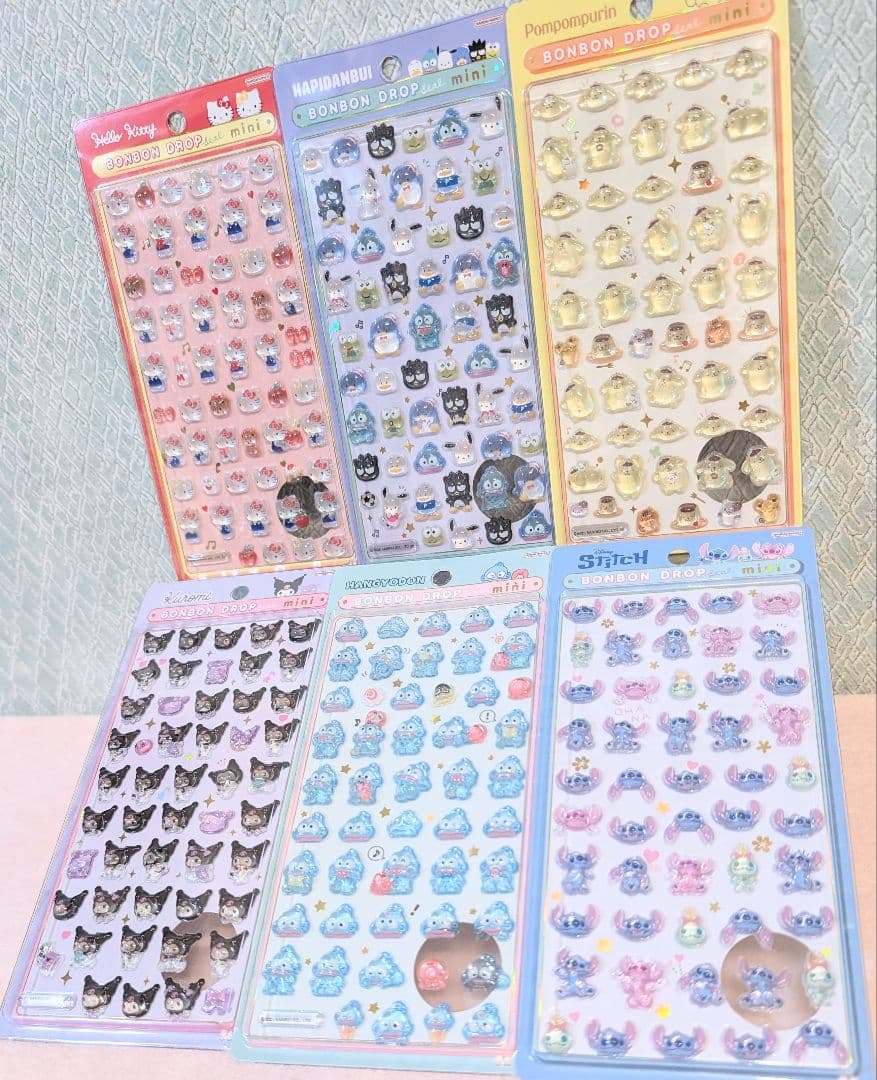 サンリオ ディズニー ボンボンドロップシールミニ 6種セット
