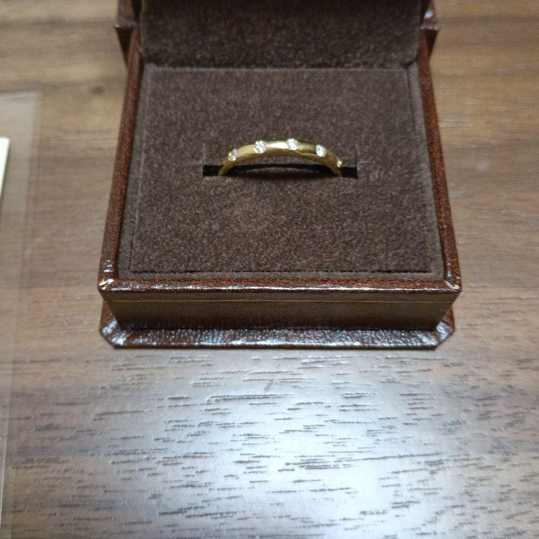 K18天然 ダイヤモンド ドットリング　15号