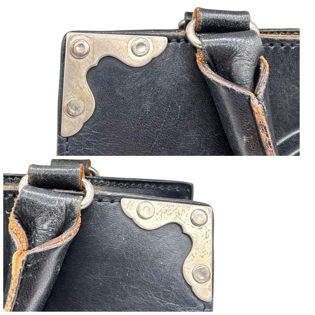 VINTAGE ゴルチエ ミニ ハンドバッグ レザー 黒