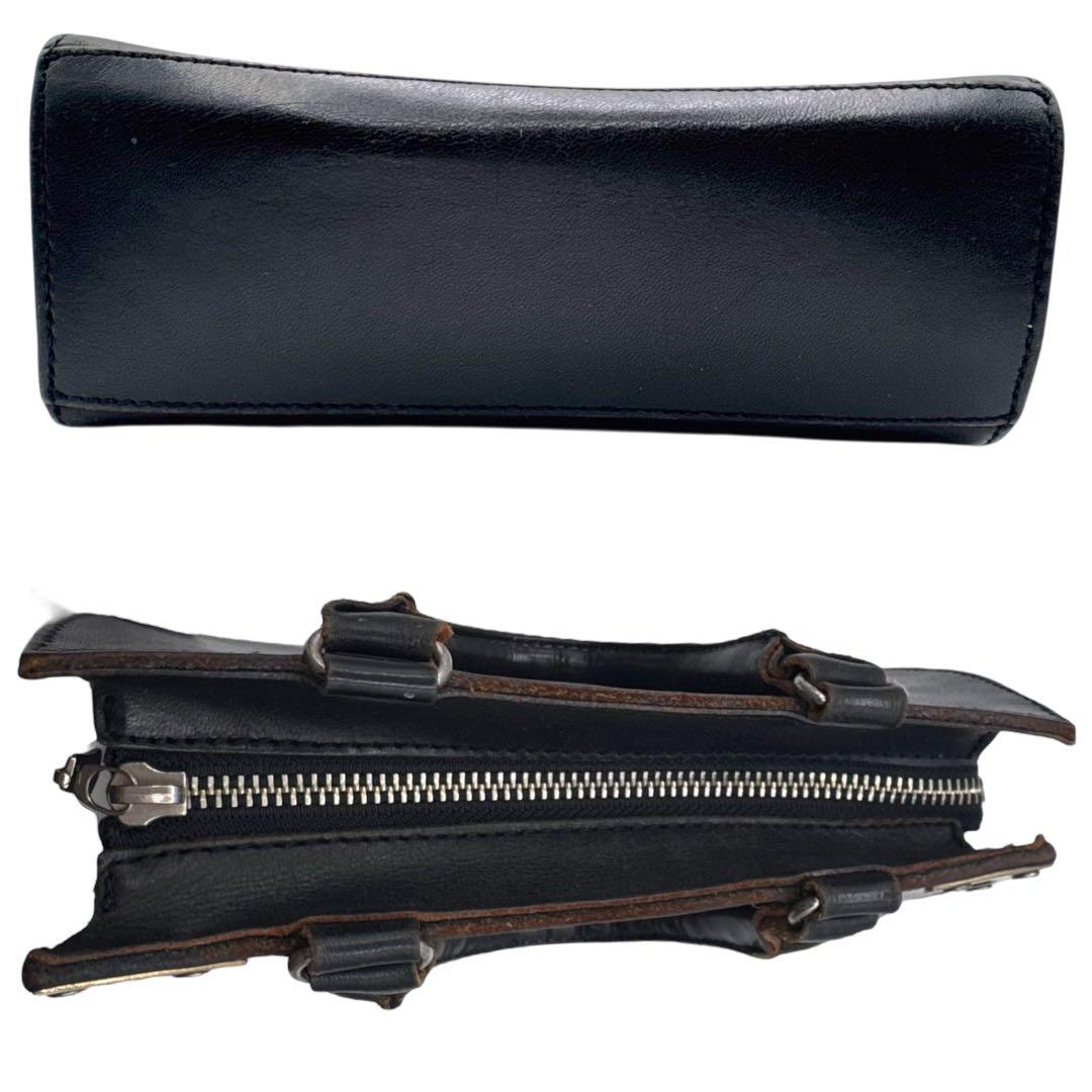 VINTAGE ゴルチエ ミニ ハンドバッグ レザー 黒