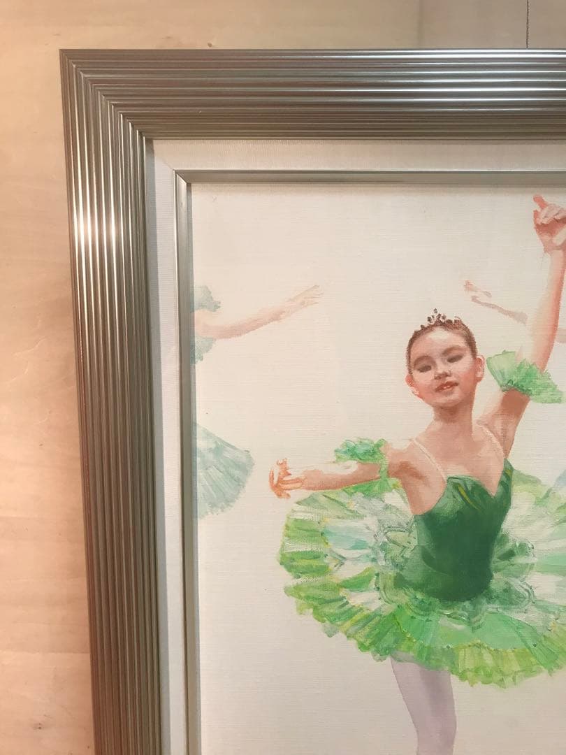 原尚子「未来のバレリーナ」油彩１０号　画面右下・キャンバス裏に直筆サイン有り