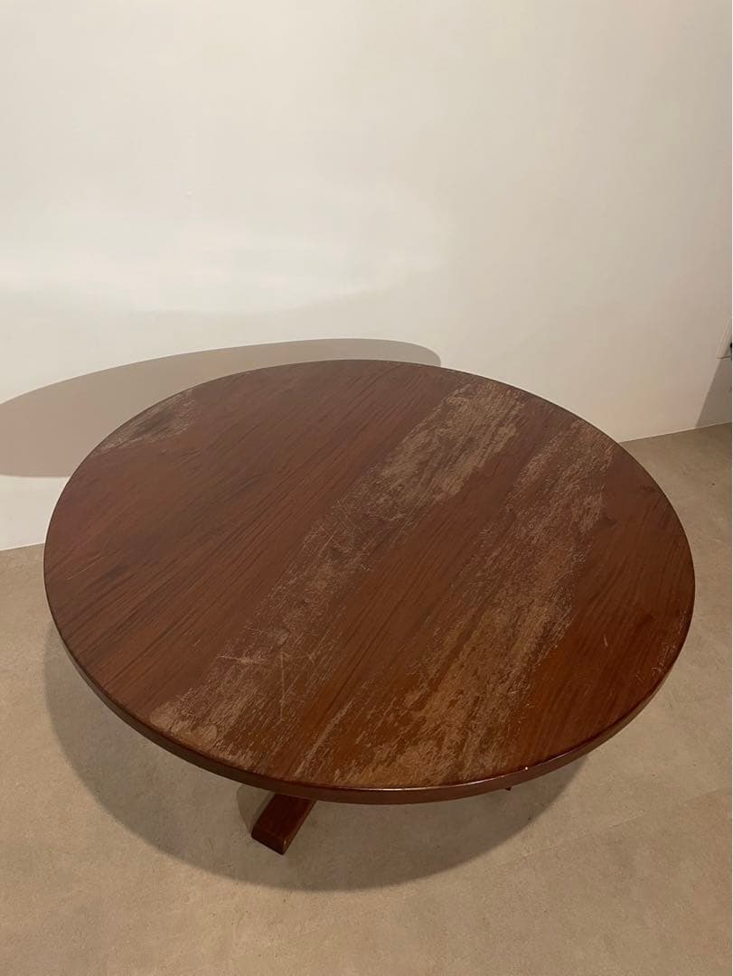 円形木製テーブル ちゃぶ台　ダークブラウン