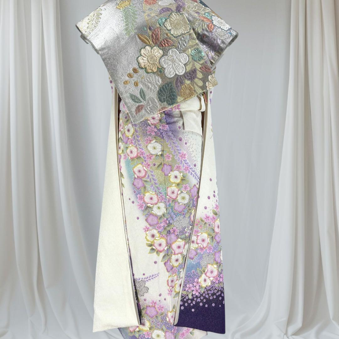 逸品 振袖7点フルセット 辻が花　辻ヶ花　金通し　花絞り　成人式 卒業式　正絹