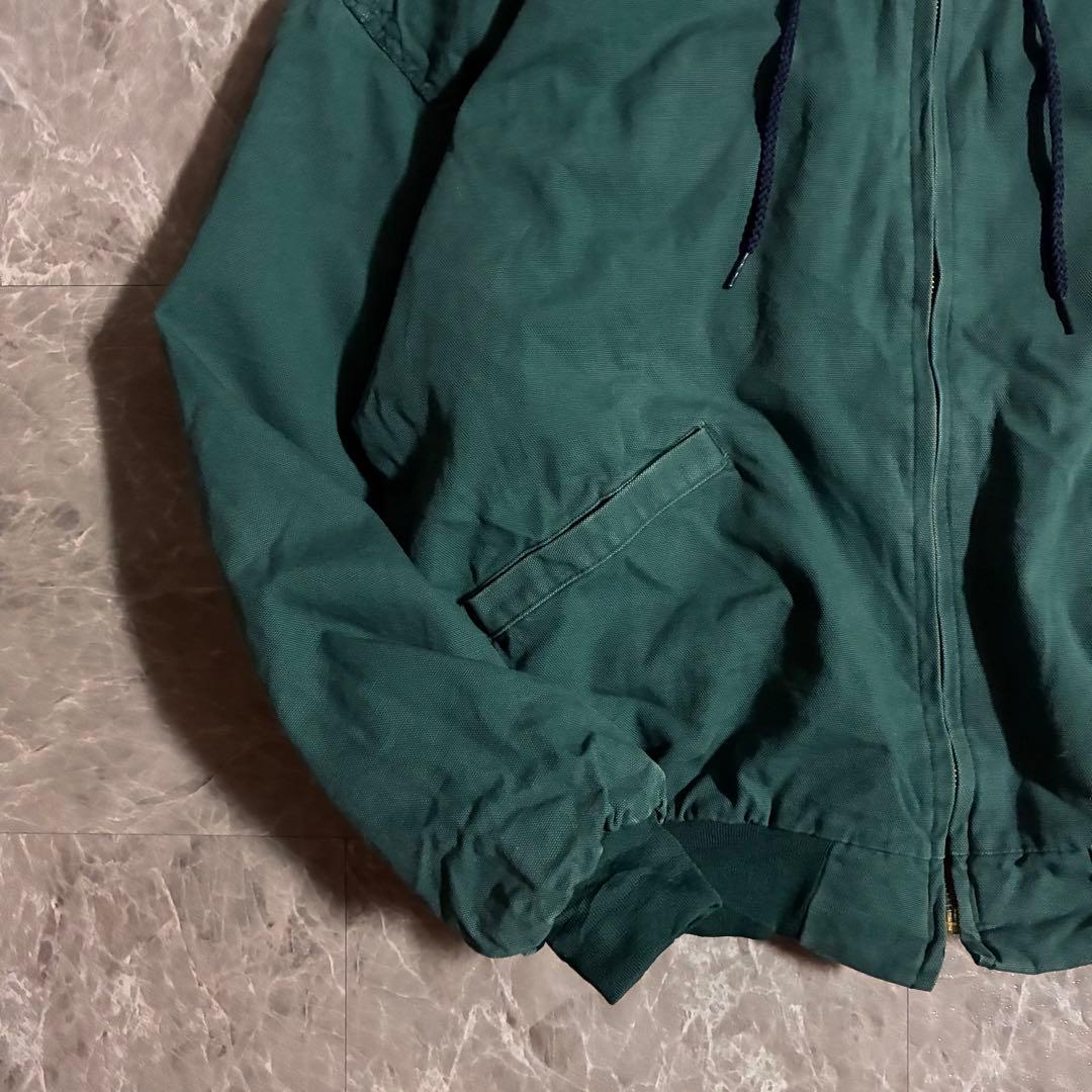 90s【USA製】DUNBROOKE フード付きダックジャケット企業刺繍 古着