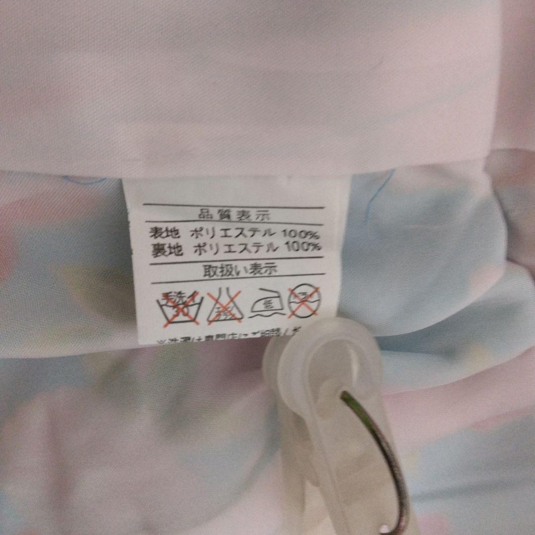 七五三8点①花刺繍被布着②着物③花刺繍襟長襦袢④髪飾り⑤ファー⑥足袋⑦草履⑧巾着