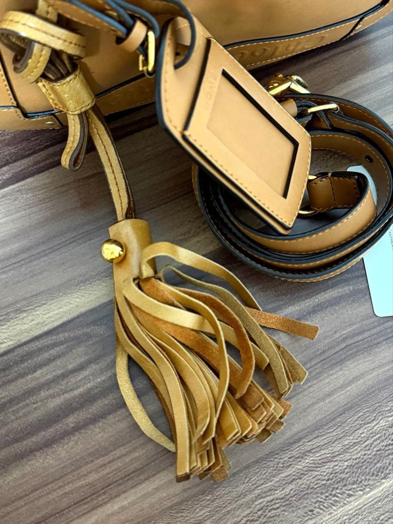 Chloé ブラウンレザーショルダーバッグ【難あり】