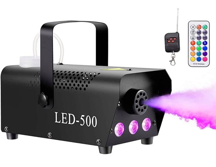 スモークマシン フォグマシン 500W 3 LED RGBモード 赤、緑、青