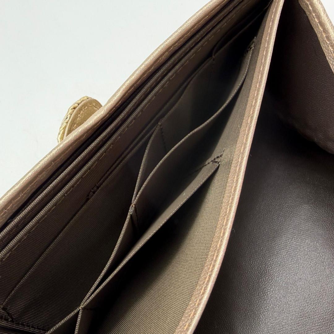 16456✨未使用✨ヒロコハヤシ 長財布 フラップ ジラソーレ ゴールド