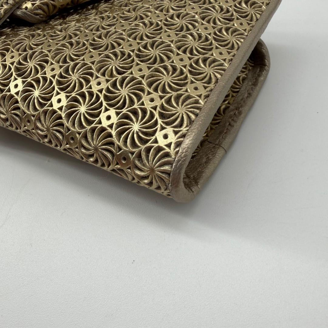 16456✨未使用✨ヒロコハヤシ 長財布 フラップ ジラソーレ ゴールド