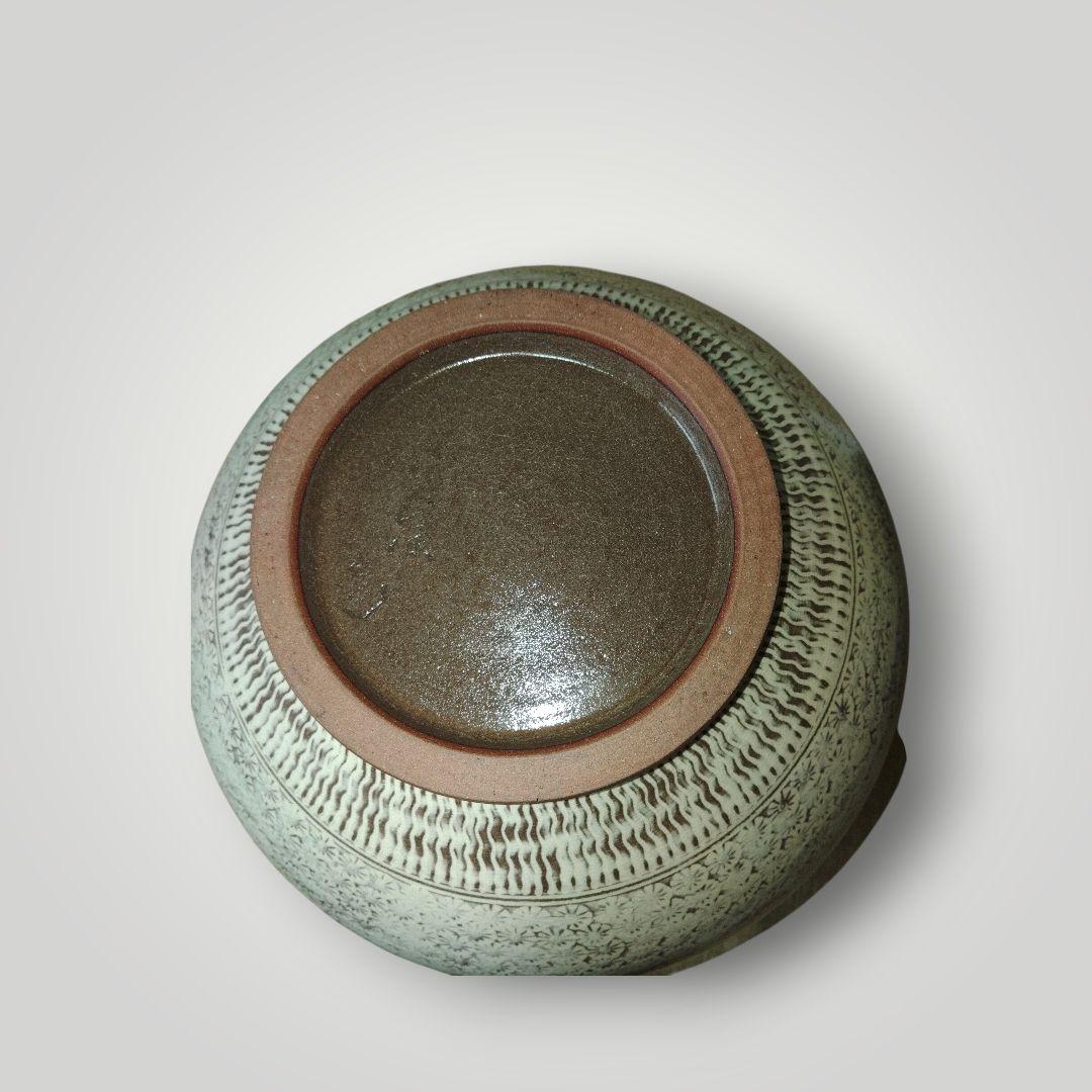 涌波蘇嶐　花三島　花瓶　壺　共箱　在銘