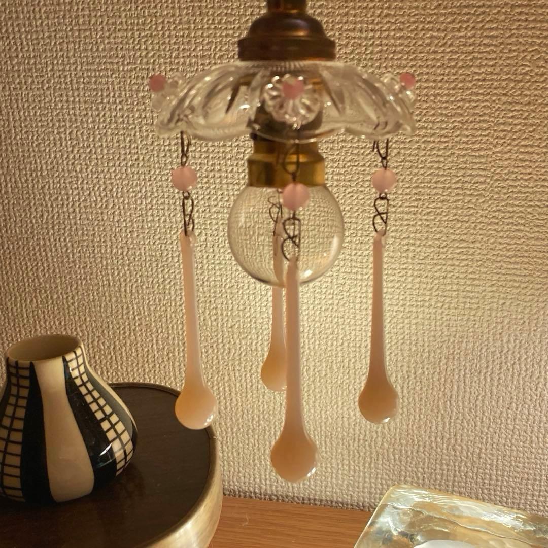 ミニシャンデリア　1920年　（オパールセント）フランス　アンティーク　シェード
