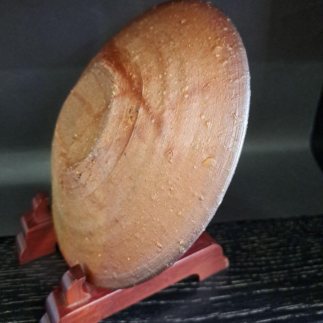 備前　 鈴木黄弌作 　 飾り皿 　 名入 完品無傷